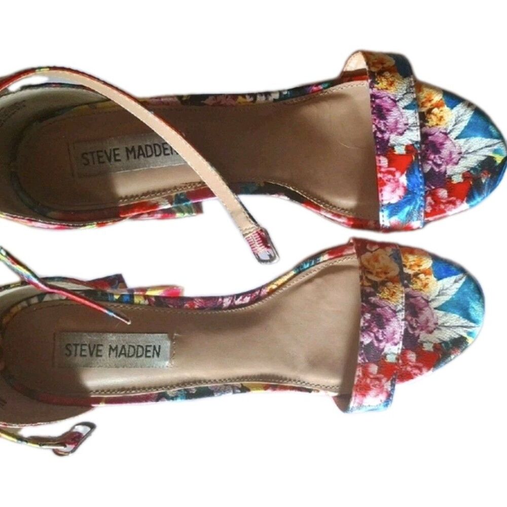Steve Madden Sandals Womens 8.5 M Jamie Platform Pumps Multicolor Floral Heels